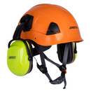 Sistema de casco de seguridad con orejeras extraíbles
