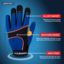 Touchscreen Safety Work Gloves with Leather Palms