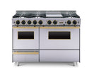 Chicago Brick Oven - 48” LP Gas True Dual-Fuel Self-Cleaning Convection Range - Open Burners