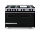 Chicago Brick Oven - 48” LP Gas True Dual-Fuel Self-Cleaning Convection Range - Open Burners