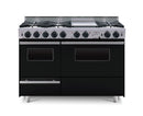Chicago Brick Oven - 48” LP Gas True Dual-Fuel Self-Cleaning Convection Range - Open Burners