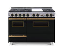 Chicago Brick Oven - 48” True Dual-Fuel Self-Cleaning Convection Range with Sealed Burners
