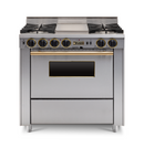 Chicago Brick Oven - 36” Dual-Fuel Self-Cleaning Convection Range - Open Burners
