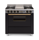 Chicago Brick Oven - 36” Dual-Fuel Self-Cleaning Convection Range - Open Burners