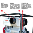 Bomba de agua de basura de 4 pulgadas 423 GPM 13 HP GX390 alimentada por Honda portátil de uso general