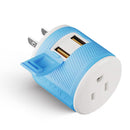 Japan, Philippines Travel Adapter - 3 in 1 - 2 USB - Type A - Compact Design (U2U-6)