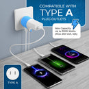 Japan, Philippines Travel Adapter - 3 in 1 - 2 USB - Type A - Compact Design (U2U-6)