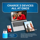 Adaptador de viaje para Europa y Alemania - 3 en 1 - 2 USB - Tipo C - Diseño compacto (U2U-9C)