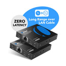 Balun extensor HDMI 4K de OREI de hasta 50 metros - UltraHD 4K a 60 Hz 4:4:4 sobre un solo cable CAT6/7 (UHD-IPC165-K)
