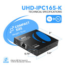 Balun extensor HDMI 4K de OREI de hasta 50 metros - UltraHD 4K a 60 Hz 4:4:4 sobre un solo cable CAT6/7 (UHD-IPC165-K)