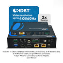 Extensor HDMI 4K 1x2 a través de CAT 6 hasta 400 pies con PoC, control IR unidireccional, gestión EDID (UHD12-EXB400-K)