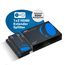 Extensor HDMI 4K 1x2 a través de CAT 6 hasta 400 pies con PoC, control IR unidireccional, gestión EDID (UHD12-EXB400-K)