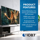 Extensor HDMI 4K 1x2 a través de CAT 6 hasta 400 pies con PoC, control IR unidireccional, gestión EDID (UHD12-EXB400-K)