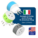 Adaptador de viaje para Italia y Uruguay - 2 en 1 - Tipo L - Diseño compacto (US-12A)