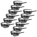 Wraparound Safety Glasses with Flexible Rubber Temple Tips