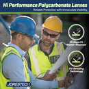 Wraparound Safety Glasses with Flexible Rubber Temple Tips