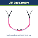 Gafas de seguridad envolventes con puntas de patillas de goma flexible - Colección PinkFit
