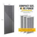 Panel solar monocristalino rígido bifacial 12BB de 300 vatios de BougeRV