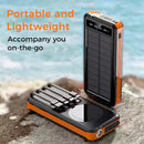 Sungale 10000mAh Solar Power Bank with Wireless Charging and Built-in Cables