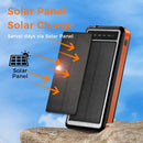 Sungale 10000mAh Solar Power Bank with Wireless Charging and Built-in Cables