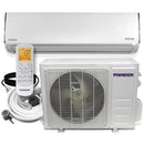 Aire acondicionado minisplit sin conductos Pioneer® Diamante Pro Series de 12 000 BTU, 19 SEER2, con inversor y bomba de calor, conjunto completo de 230 V con kit de 16 pies