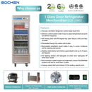 Refrigerador expositor comercial de 1 puerta, refrigerador comercial para bebidas de 27 pulgadas EQCHEN