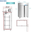 EQCHEN Combo Refrigerador Congelador Comercial de 48 Pulgadas con 2 Puertas