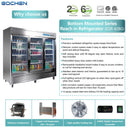 EQCHEN 82 Inch 3 Glass Door Commercial Refrigerator