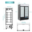 2 Door Commercial Beverage Refrigerator, EQCHEN 48 Inch Commercial Glass Door Refrigerator