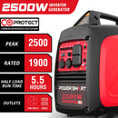 2500W Inverter Gas Generator w/ CO Alert HB5020C