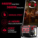 Generador inversor de combustible dual de gasolina/propano de 4400W/4000W con alerta de CO MB5040DC-W