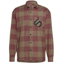 five ten long sleeve flannel shirt orbit green/quiet crimson