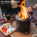 Brasero de mesa Solo Stove Mesa XL con soporte | Mini fogata exterior de baja emisión de humo para zonas urbanas y suburbanas | Funciona con pellets o leña