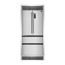 Forno Bovino - Refrigerador de acero inoxidable sin escarcha de 37" con parrilla y profundidad de mostrador de 19 pies cúbicos con puerta francesa y parrilla decorativa