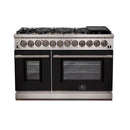 Forno FFSGS6187-48 WHT/BLK/RED/BLU Capriasca - Horno eléctrico de puerta independiente de 48" con doble combustible y 240 V de Titanium Professional